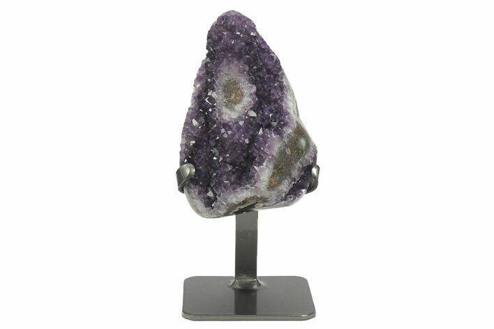 Dark-Purple Amethyst Geode Section on Metal Stand #233935